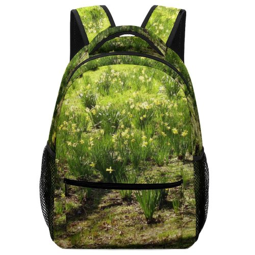 yanfind Children's Backpack Daffodils Glade Wood Trees Enchanted Forest Flower Branches Plants Petals Spring Summer Preschool Nursery Travel Bag