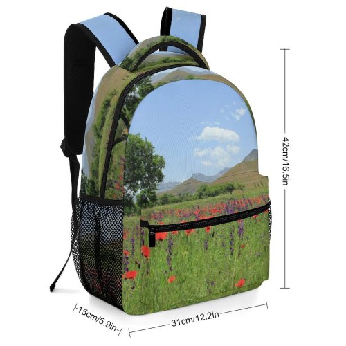 yanfind Children's Backpack Field Tree  Hill Rural Plant Free Stock Outdoors Farm Grassland Preschool Nursery Travel Bag