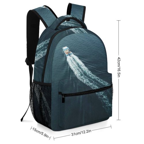 yanfind Children's Backpack Above From Boat Transportation Sea Watercraft System Ocean  Bird's Aerial Shot Preschool Nursery Travel Bag