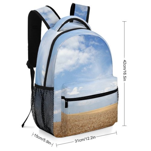 yanfind Children's Backpack Field Wheat Space Freedom Peace Warm Sky Clouds Cloud Daytime Horizon Natural Preschool Nursery Travel Bag