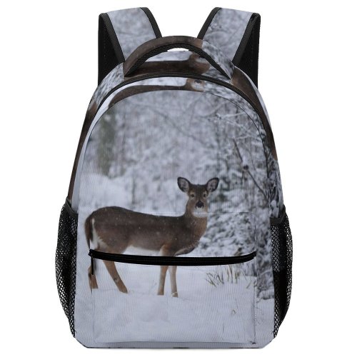 yanfind Children's Backpack Frozen Freezing Deer Frost Wild Frosty Winter Outdoors Reindeer Scenic Moose Virginia Preschool Nursery Travel Bag