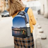yanfind Children's Backpack Bay City Sunset Evening Travel Colorful Light Nightsky Boat River Transportation Outdoors Preschool Nursery Travel Bag