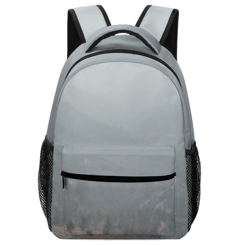 yanfind Children's Backpack Grey Fog Outdoors Landscape Mist Art Scenery Soil Moody  Valley Cloudy Preschool Nursery Travel Bag