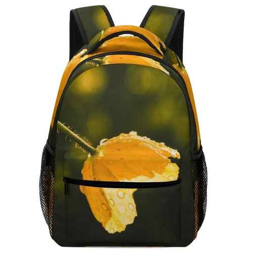 yanfind Children's Backpack Flower Bokeh Droplet Buttercup Dew Floral Stem Wildflower Light Flora Plant Preschool Nursery Travel Bag