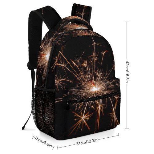 yanfind Children's Backpack Firework Fireworks Sky Evening Flash Sparkles Dark Time Abstract Exposure Night Lights Preschool Nursery Travel Bag