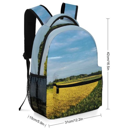yanfind Children's Backpack Field Grassland Outdoors Countryside Farm Meadow Rural Pasture Ranch Land Scenery Grazing Preschool Nursery Travel Bag