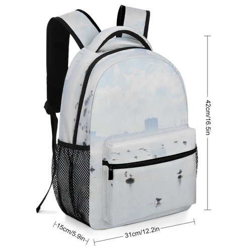 yanfind Children's Backpack  Birds Reflections Estonia Mist Baltic Panorama Seagulls Free Cloudy Misty Preschool Nursery Travel Bag