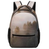 yanfind Children's Backpack Fog Outdoors Mist Tree  Sunrise Grey Stock Preschool Nursery Travel Bag