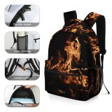 yanfind Children's Backpack Hearth Pyro Creative Warm Fire Abstract Light Fireplace Calm Flame Preschool Nursery Travel Bag