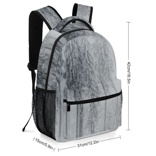 yanfind Children's Backpack Grey Outdoors Snow  Frost Winter Plant Tree Vegetation Land Skiing Ski Preschool Nursery Travel Bag