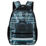 yanfind Children's Backpack  Infinity Matrix Design  Grid Technology Electronics Light Picture Shapes Reflections Preschool Nursery Travel Bag