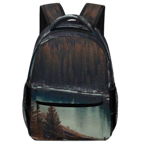 yanfind Children's Backpack Abies Pine Plant River Pictures Outdoors Grey Tree Fir Free Preschool Nursery Travel Bag