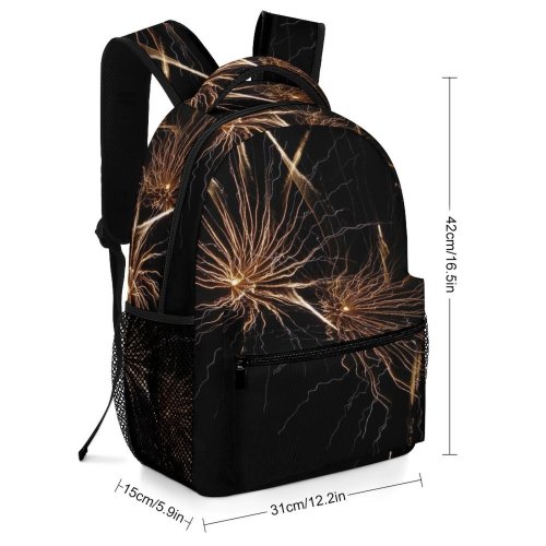 yanfind Children's Backpack Fireworks Diwali Darkness Midnight Night Sky Event Preschool Nursery Travel Bag