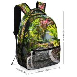 yanfind Children's Backpack Garden Arbour Outdoors Path St Lucia Flagstone Staircase Plant Palm Leaves Tropical Preschool Nursery Travel Bag