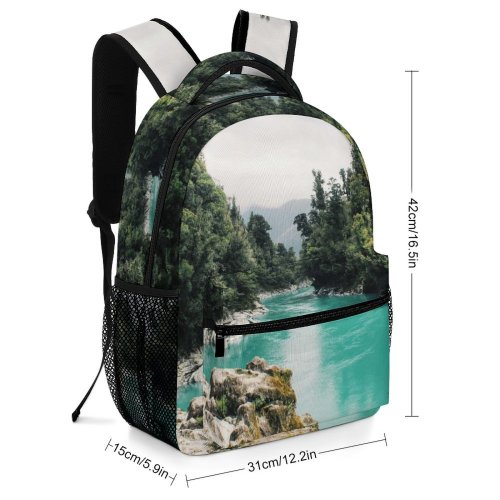 yanfind Children's Backpack Beautiful Forest Grass Adventure Landscape Daylight Paradise Rainforest Turquoise River Scenic Outdoors Preschool Nursery Travel Bag