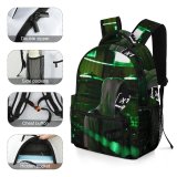 yanfind Children's Backpack Backlit Darkness Dark Lights Colours Guy Light Jacket Hoodie Trails  Streaks Preschool Nursery Travel Bag