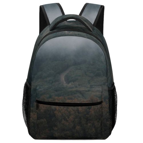yanfind Children's Backpack Grey Outdoors Fog Mist Tree Trail Hike Cloud Forest Hiking Abies Fir Preschool Nursery Travel Bag