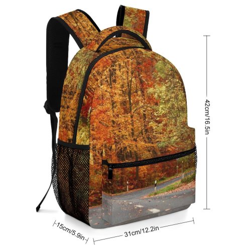 yanfind Children's Backpack Highway Tree Leaves Plant Leaf Free Asphalt Fall Tarmac Outdoors Maple Preschool Nursery Travel Bag