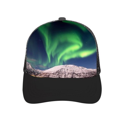 yanfind Adult Bend Rubber Baseball Hollow Out Northern Lights Mountains Snow Covered Landscape Astronomy Night Sky Scenery Beach,Tourism,Mountaineering,Sports, Parties,Cycling