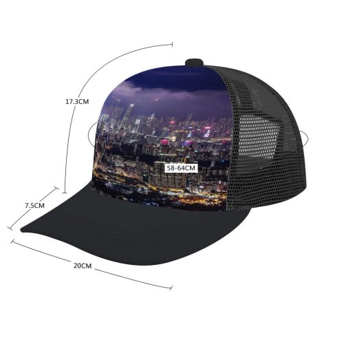 yanfind Adult Bend Rubber Baseball Hollow Out Cityscape Hong Kong Night City Lights Beach,Tourism,Mountaineering,Sports, Parties,Cycling