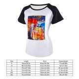 yanfind Women's Sleeve Raglan T Shirt Short Abstract Expressionism Acrylic Art Artistic Colours Canvas Colorful Colourful Contemporary Creative Creativity