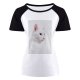 yanfind Women's Sleeve Raglan T Shirt Short Adorable Cat Cute Eyes Felidae Fur Furry Kitty Pet Whiskers