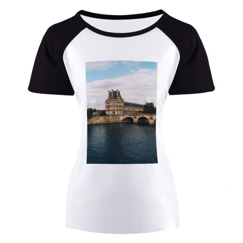 yanfind Women's Sleeve Raglan T Shirt Short Ancient Architectural Design Architecture Building Castle City Clouds Cloudy Daylight