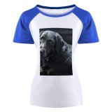 yanfind Women's Sleeve Raglan T Shirt Short Adorable Dog Cute Fur Hound Pedigree Pet Portrait Studio Whelp