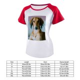 yanfind Women's Sleeve Raglan T Shirt Short Adorable Portrait Canidae Cute Dog Face Fur Furry Hairy Human's Best_