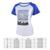 yanfind Women's Sleeve Raglan T Shirt Short Alps Clouds Daylight Desktop Dolomites Field Fog Foggy Grass High
