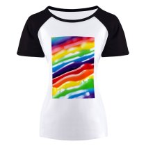 yanfind Women's Sleeve Raglan T Shirt Short Acrylic Art Artistic Colorful Coloring Community Creative Creativity Diversity Expression Gay