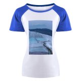 yanfind Women's Sleeve Raglan T Shirt Short Agua Beauty Castillo De Algodón Daylight Frosty Frozen Landscape