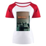 yanfind Women's Sleeve Raglan T Shirt Short Empty Interior Design Neon Light Retro Room Tables Toronto
