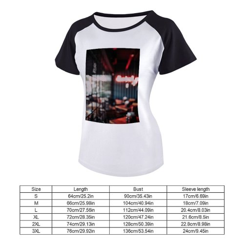 yanfind Women's Sleeve Raglan T Shirt Short Bar Chairs Commerce Daylight Design Furnitures Interior Lights Neon Restaurant