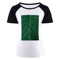 yanfind Women's Sleeve Raglan T Shirt Short Android Art Botanical Dew Dewdrops Droplets Drops Freshness Leaf Growth IPhone Macro