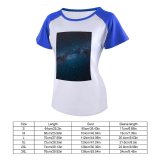 yanfind Women's Sleeve Raglan T Shirt Short Astronomy Constellation Constellations Cosmos Dark Galaxy Heavens Milky Way Night Sky