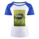 yanfind Women's Sleeve Raglan T Shirt Short Alcohol Beverage Clear Cocktail Drop Freshness Glass Grass Ho Liquid Liquor Outdoors