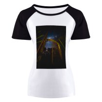 yanfind Women's Sleeve Raglan T Shirt Short Astronomy Constellation Evening Galaxy Gate Golden Idyllic Milky Way Night Sky Scenery
