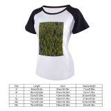 yanfind Women's Sleeve Raglan T Shirt Short Conifer Countryside Daylight Evergreen Forest Trees Growth High Shot Landscape Outdoor