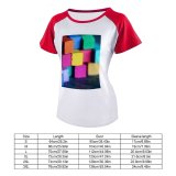 yanfind Women's Sleeve Raglan T Shirt Short Art Materials Supplies Blocks Bricks Chalks Colorful Coloring Depth Field Items