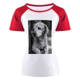 yanfind Women's Sleeve Raglan T Shirt Short Dog Pet Puppy _