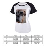 yanfind Women's Sleeve Raglan T Shirt Short Dog Pet Puppy _