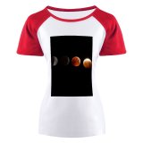 yanfind Women's Sleeve Raglan T Shirt Short Abstract Astrology Astronomy Atmosphere Dark Light Luna Lunar