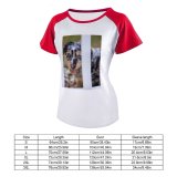 yanfind Women's Sleeve Raglan T Shirt Short Cute Dog Fur Little Pet Portrait Puppy Young