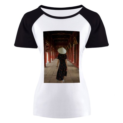 yanfind Women's Sleeve Raglan T Shirt Short Architecture Building City Daylight Daytime Doors Dress Exterior Hallway Landmark Landscape Leaf