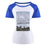 yanfind Women's Sleeve Raglan T Shirt Short Alps Clouds Daylight Desktop Dolomites Field Fog Foggy Grass High