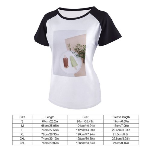 yanfind Women's Sleeve Raglan T Shirt Short Dairy Leaf Plate Still