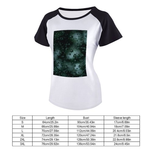 yanfind Women's Sleeve Raglan T Shirt Short Bokeh Bubble Clean Clear Dark Dew Droplets Drops Glass Ho Laptop Picture