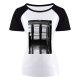 yanfind Women's Sleeve Raglan T Shirt Short Architecture Building City Dark Door Hallway Light Reflection Room Street