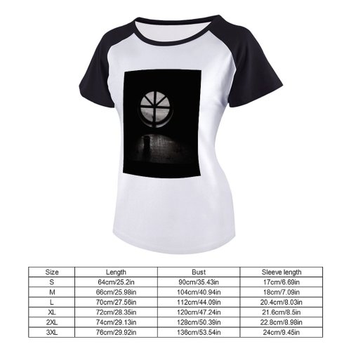 yanfind Women's Sleeve Raglan T Shirt Short Ball Shaped Cup Dark Empty Glass Grayscale Light Room Round Rustic Silhouette